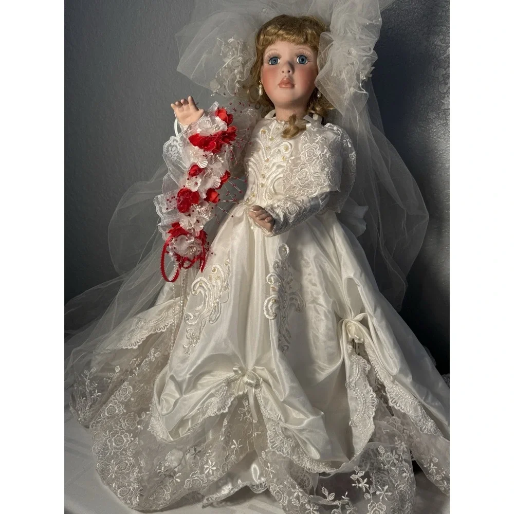 Kais Collection Full Porcelain Bride Doll LE1063/1500, 25in By J. Berard